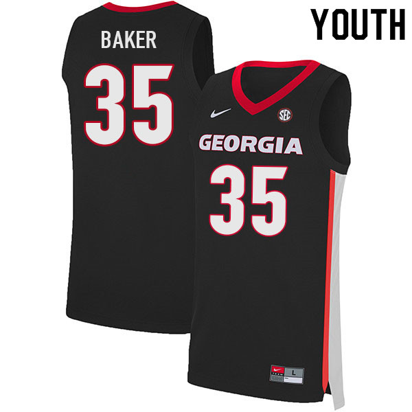 Youth #35 Tyrone Baker Georgia Bulldogs College Basketball Jerseys Sale-Black - Click Image to Close
